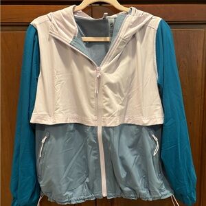 Teal and Lavender Women's Hooded Jacket